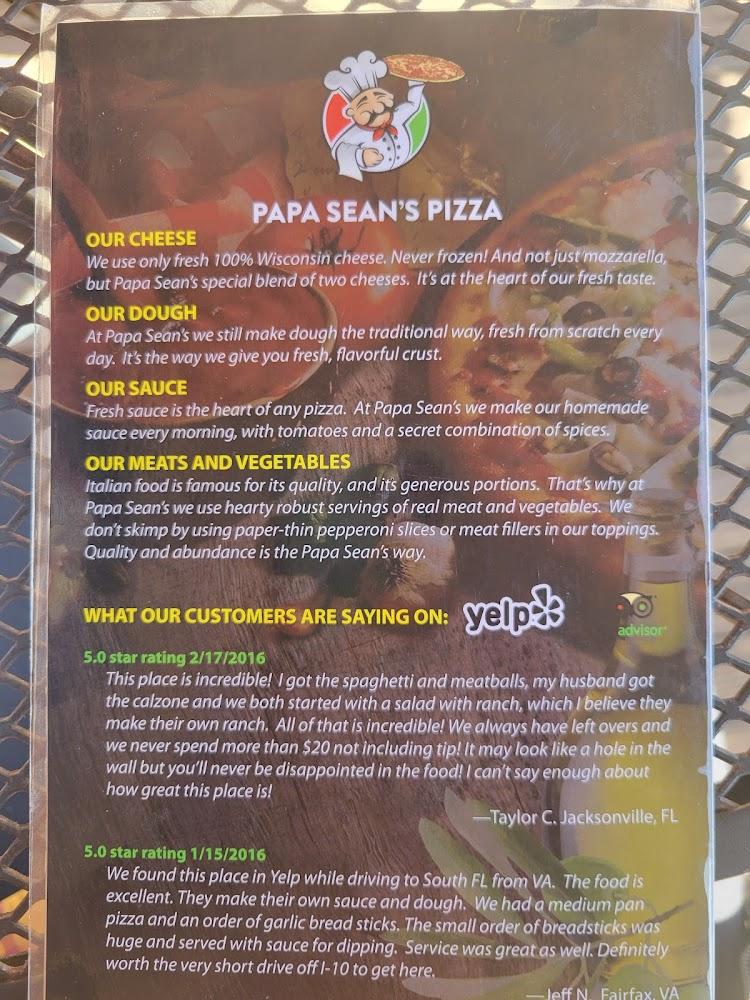 Papa Seans Pizza Menu image 2